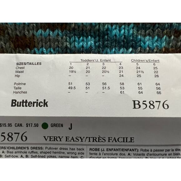 Butterick Sewing pattern 5876 toddler girls Aline dress size 1 2 3 4 - Picture 8 of 8